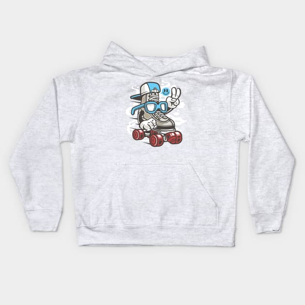 Rebel hipster roller skater Kids Hoodie by Superfunky